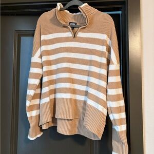 Lands' End Women's Quarter Zip Sweater - 100% cotton